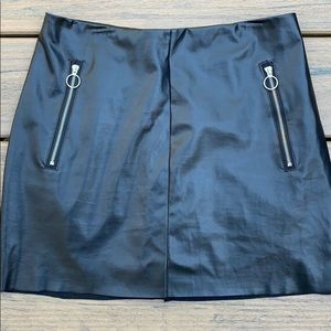 SHEIN Faux EUC Black Leather Mini Skirt Rock n Roll Chic Edgy Punk Sleek